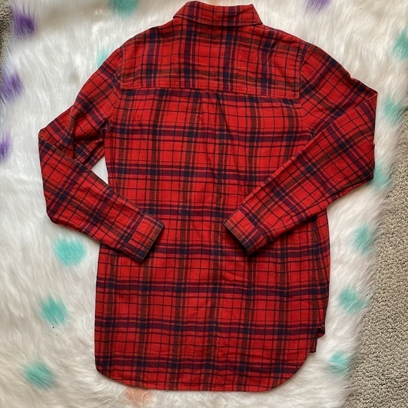 MADEWELL XS Black and Red Button Down Flannel - Picture 4 of 6